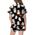 thumbnail image 5 of NIEWTR Kids 2 Piece Outfits Girls Cute Halloween Pajamas Button Down Short Sleeve Shirt Shorts Pjs Cute Everyday Sleepwear, 5 of 5