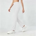 thumbnail image 5 of Hurxie Bootcut Leggings for Girls High Waist Soft Stretch Women Yoga Pants Teen Dance Running White,7-8Years, 5 of 7