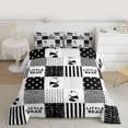 thumbnail image 2 of Homewish Zoo Panda Bedding Comforter Set,Modern Geometric Stripe Twin Comforter Sets,Plaid Triangle Lines Bedding Set For Kids,Luxury Bedroom Decor,2pcs, 2 of 8