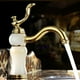 thumbnail image 5 of Grifo monomando para lavabo de baño vintage de mármol dorado 8, 5 of 9