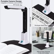 Portable Document Scanner, A4 USB Book Scanner with 8MP Document Camera for Teachers Online Teaching, Office, Learning, Smart OCR Scan Auto-Flatten & Deskew Compatible Windows