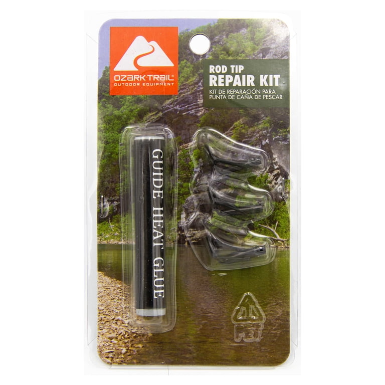 fishing rod repair kit walmart 9KM DWLIFE Tip with Glue, Black Stainless Steel, Fishing Rod Epoxy Wear Resistant Ceramic Ring, Fishing Pole Tip Replacement (10Pcs-Black（UV-Set）) : Sports & Outdoors then apply a small amount of adhesive to the broken end of the rod tip and insert it into the replacement tip Tsunami Rod Tip Replacement Kit