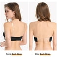 thumbnail image 4 of YANDW Strapless Clear Back Bra for Women Convertible Padded Lace Plus Size Bra Underwire, Black 44C, 4 of 9