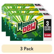 (3 pack) Mountain Dew Citrus Soda Pop, 12 fl oz, 15 Pack Cans
