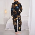thumbnail image 3 of Bingfone Womens Pajama Sets Elegant Golden Blue Ornaments Print,Long Sleeve Loungewear Pajamas Set-X-Large, 3 of 8