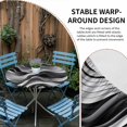 thumbnail image 2 of Abstract Waves Round Tablecloth for 55-60 Inch Tables,Fitted Table Cover with Elastic Edge,Black Grey Modern Geometric Striped Waterproof Outdoor Table Cloth Protector for Patio Garden Dinner Picnic, 2 of 9