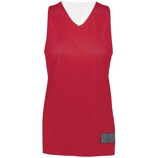 ASI 163.408.M Ladies Tricot Mesh Reversible 2.0 Jersey, Scarlet & White - Medium