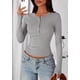 thumbnail image 2 of Remera PRETTYGARDEN 2025 Otoño Manga Larga Henley Gris XS, 2 of 8