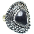 thumbnail image 2 of Psilomelane Ring Size 7.5 (925 Sterling Silver)  - Handmade Boho Vintage Jewelry RING59600, 2 of 2