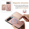 thumbnail image 2 of Dteck Magnetic for Google Pixel 9 / Pixel 9 Pro Case Compatible with MagSafe, 2 in 1 PU Leather Slim Back Phone Cover with Detachable Card Holder Wallet for Pixel 9 / Pixel 9 Pro,Pink, 2 of 7