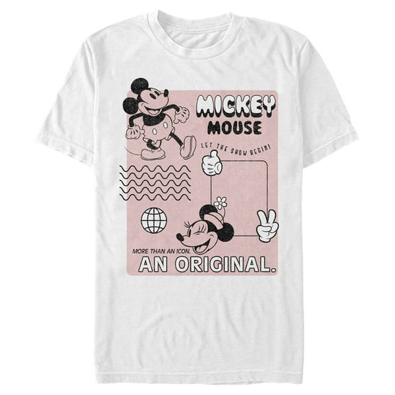 Men's Mickey & Friends Old School Poster Graphic Tee White Large