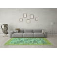 thumbnail image 3 of Ahgly Company Machine Washable Indoor Rectangle Abstract Turquoise Blue Modern Area Rugs, 2' x 3', 3 of 4