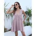 thumbnail image 2 of Lentta Women's Summer Sleeveless Mini Dress Casual Loose V Neck Sundress with Pockets, 2 of 7
