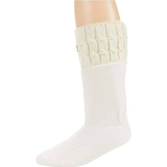 Hunter 6 Stitch Cable Boot Socks - Short Hunter White MD Women's Shoe 5-7