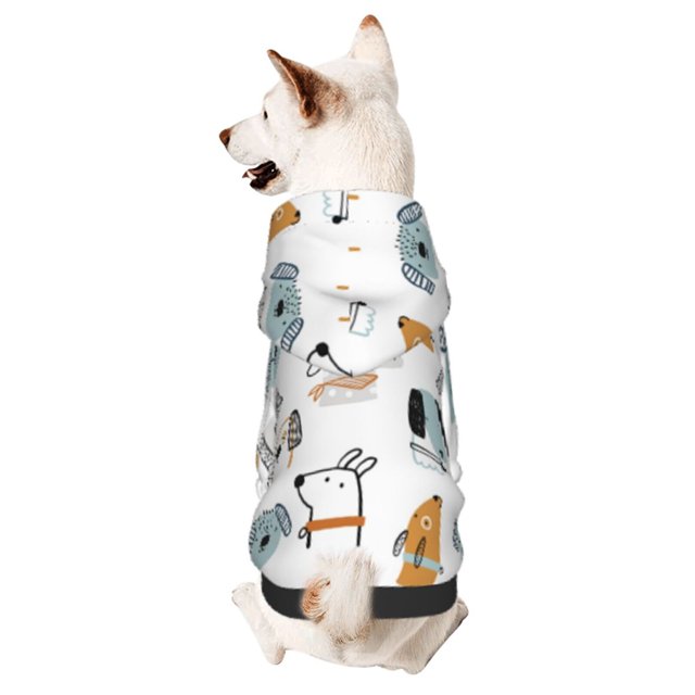 Fotbe Puppy Sudadera con Estampado para Perros Pequeños – Suéter con Capucha para Mascotas, Tela Suave de Forro Polar con Bolsillo-Large