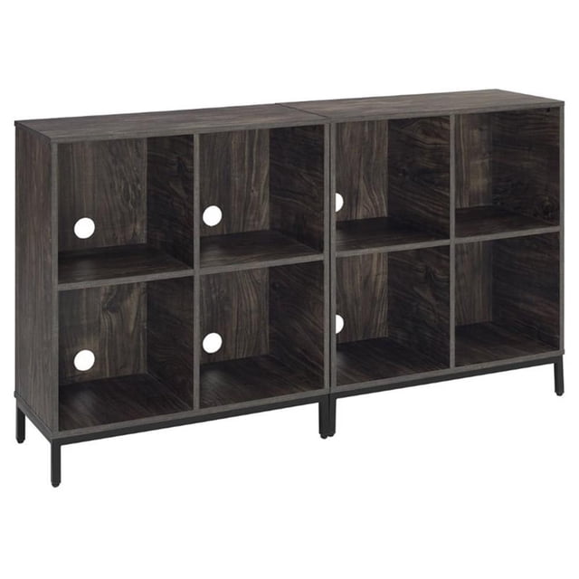 Crosley Furniture Bibliothèque Cube de Rangement en Bois Jacobsen en Frêne Brun (Ensemble de 2)