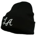 thumbnail image 2 of Graffiti LA Embroidered Long Cuff Beanie - Black OSFM, 2 of 5