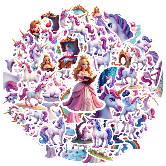 Magical Stationery Stickers Unicorn Graffiti Decals Princess Teacher Reward Stickers for Laptops Notebooks Suitcases