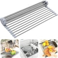 thumbnail image 2 of Yeacher Over The Sink Dish Silicone Storage Rack Foldable Dish Drying Rack Multipurpose Roll-Up 304, 2 of 8