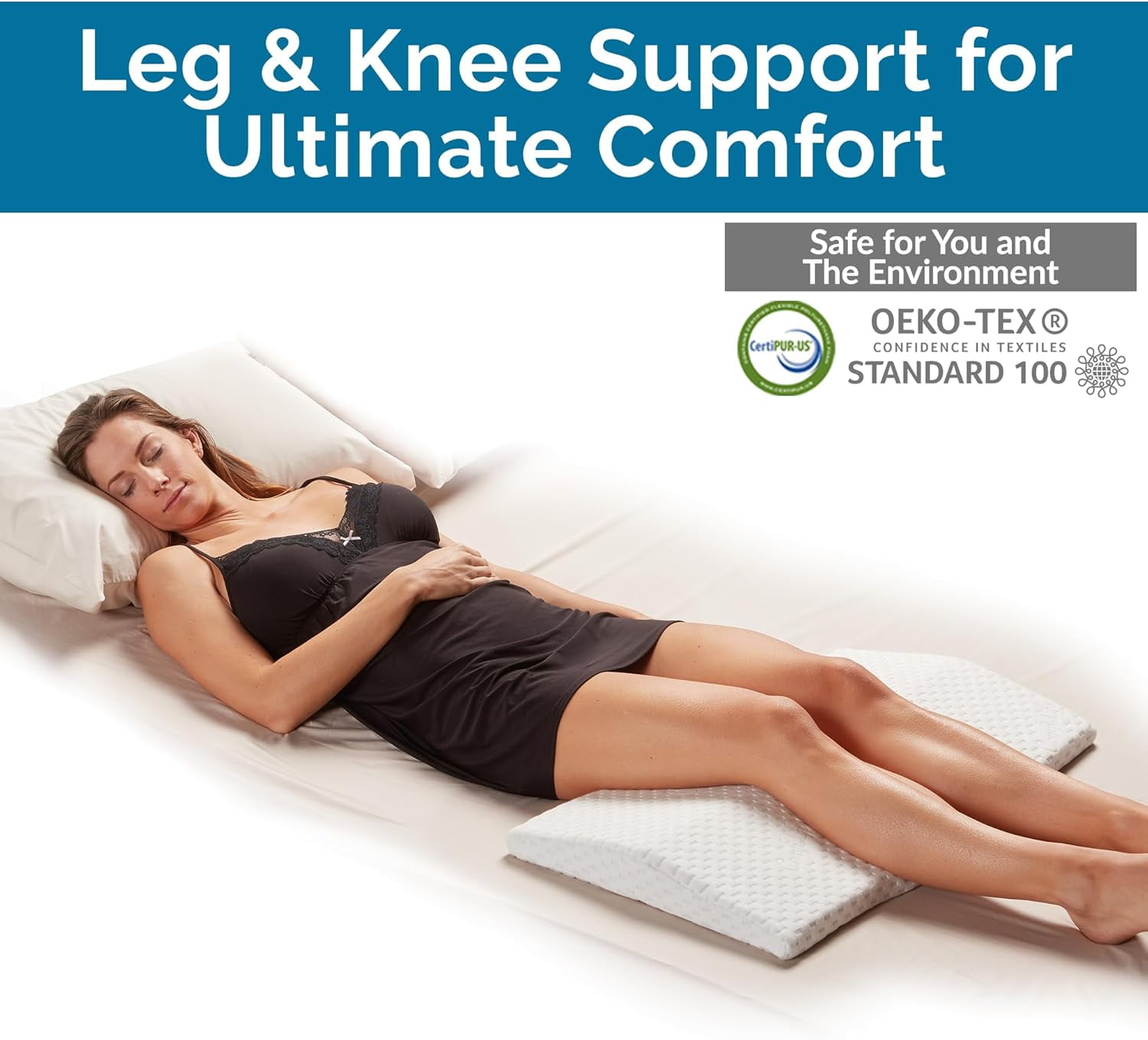 Lumbar Support Pillow for Sleeping Memory Foam Pillow for Back Pain Relief - Side, Back and Stomach Sleepers- Triangle Wedge Pillow - Bed Rest Pillow - Medium-Soft (White, Standard)