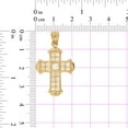 thumbnail image 4 of 14k Yellow Gold, Fancy Cross Created CZ Crystals Pendant Religious Charm 21mm with 16" Dainty Neck Chain, 4 of 9
