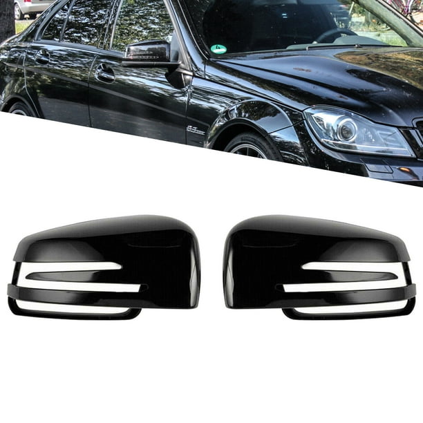 Aplicable a la cubierta exterior de la carcasa del espejo retrovisor en blanco y negro brillante de Mercedes-Benz