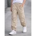 thumbnail image 3 of HILEELANG Kids Quick-Dry Cargo Pants Lightweight 4-Way Stretch Outdoor Joggers for Boys & Girls 11-12 Years Khaki, 3 of 13