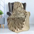 thumbnail image 4 of Dahlia Soft Flannel Fleece Throw Blanket, Engraving Style Drawing of a Big Blossom on Grungy Background Vintage Flower, Cozy Plush for Indoor and Outdoor Use, 60" x 80", Brown and Beige, by Ambesonne, 4 of 5