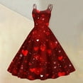thumbnail image 2 of LWavelet Valentine's 2026 Short Sleeve Heart Polka Dot Dress, Women's Rose Accent Flowy A Line Casual Sundresses Deep Red L, 2 of 4