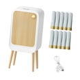 thumbnail image 2 of DOMELAY Trash Can with Lid Holder Touchless Waste Basket for Toilet Kitchen Entryway White, 2 of 9
