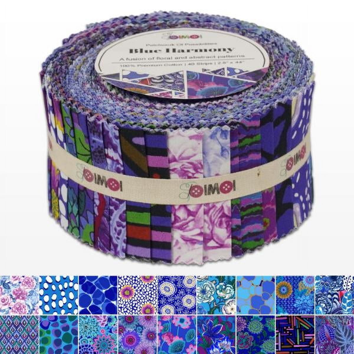 Soimoi Jelly Roll Fabric Strips for Quilting, Precut Fabric for DIY, 40 Strip Assorted Bundle, Jelly Roll For Scrapbooking, Perfect Quilting Fabric for Sewing, Craft, Home Decor, Rug - Blue Harmony