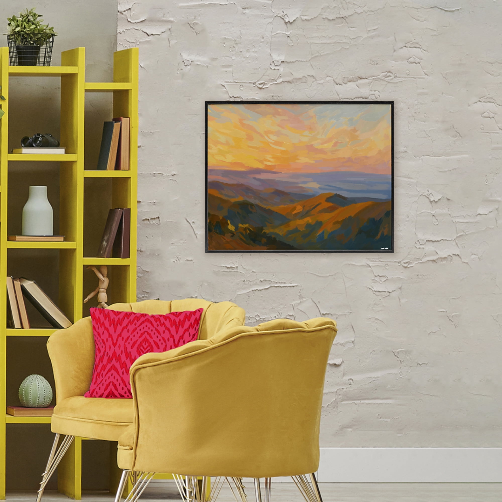 Stupell Industries California Sunset Landscape Black Framed Giclee Art, design by Amelia Noyes