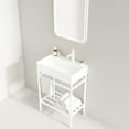 thumbnail image 2 of White Ceramic Basin with Open Metal Leg | Bathroom Vanity for Towel Hanging | Simple and Functional Design, 2 of 2