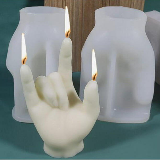 Moldes de silicona para velas con gestos de manos, figuras en 3D con gestos de manos para jabón, velas, yeso de París, forma festiva de arte - 125x85x59mm Macarena Moldes para hacer velas