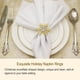 thumbnail image 4 of Wosthever Ajuste de la Decoración Navidad Copo de nieve Diseño Servilletas Círculos Toalla Hebilla para la familia occidental Hotel Boda Fiesta Mostrada Imitación de oro Wosthever HA060540-01, 4 of 6