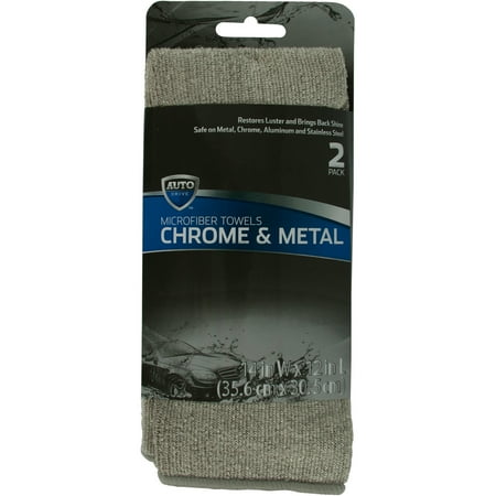 Autodrive Chrome and Metal Towels, Gray, 2-Pack