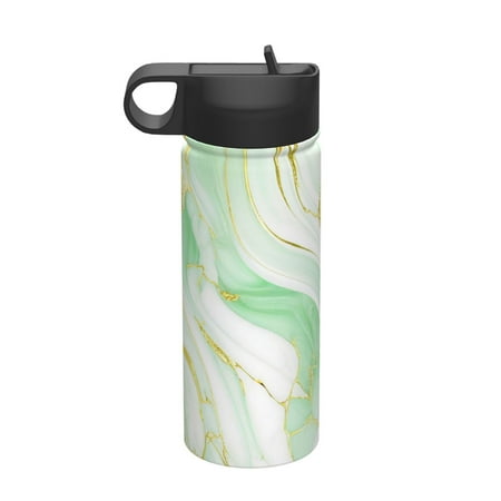

Tideii Green And Gold Abstract Marble for 18OZ Insulated Space Bottle Stainless Steel Water Cup with Straw Suitable for Outdoor Sports Unisex