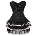 thumbnail image 1 of Vestidos de corsé sexys para mujer, disfraz de talla grande, corsé burlesco por encima del busto y minifalda, conjunto de corsé con tutú, 1 of 5
