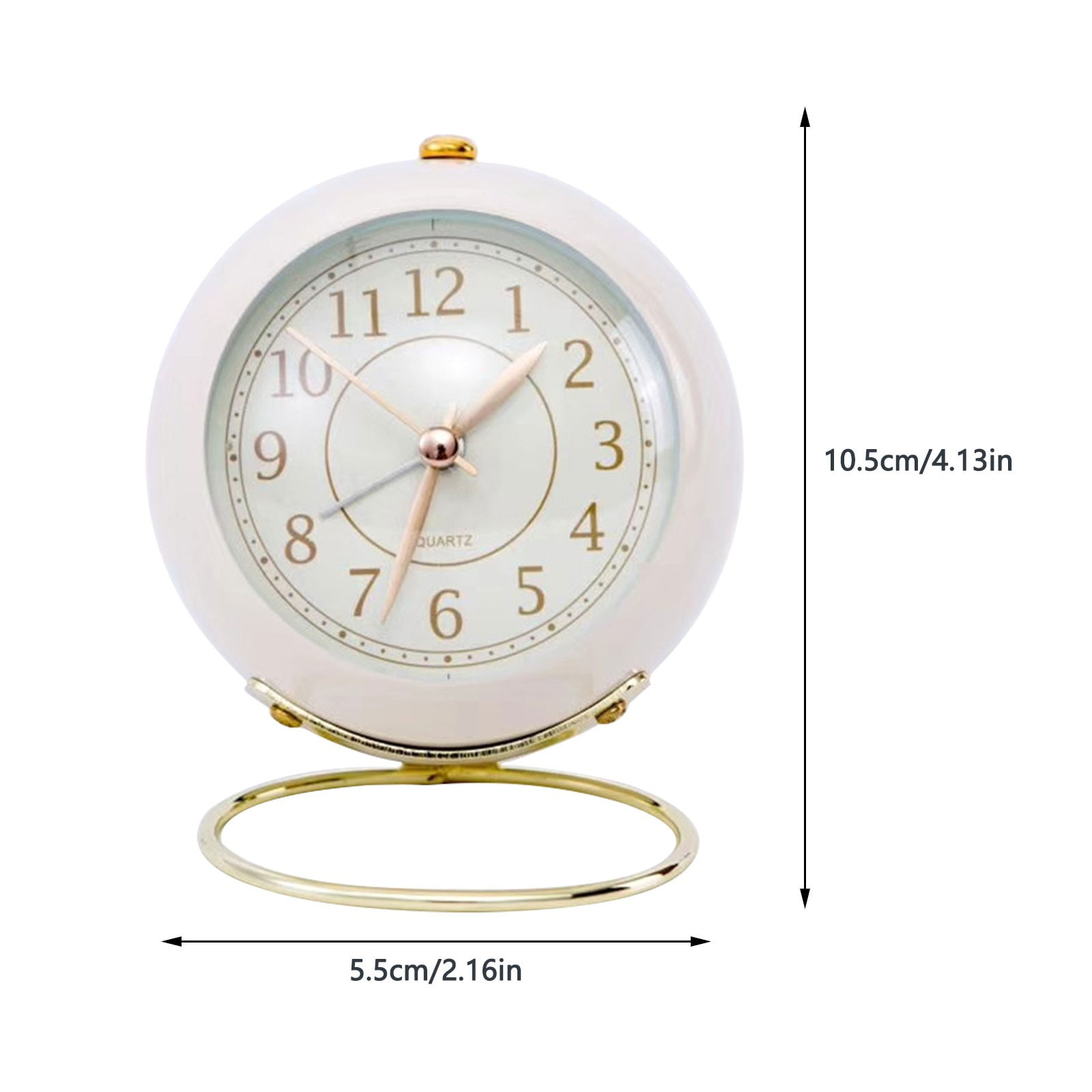 Mfigree Small Desk Clocks for Shelf Bedroom Office, Table Alarm Clocks, Gold Vintage Metal Living Room Decor Clock for Holiday Home Party Decorations