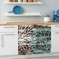 thumbnail image 5 of Coastal Corals Under Sink Curtain for Closet, Privacy Short Cabinet Curtains, Turquoise White Ocean Life Shabby Wooden Self Adhesive RV/Open Cabinet Skirt Adds Bathroom Storage 11"x13", 5 of 8