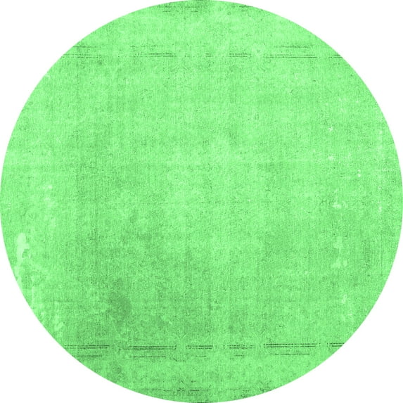 Ahgly Company Indoor Round Abstract Emerald Green Contemporary Area Rugs, 4' Round