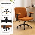 thumbnail image 5 of Ktaxon Office Chair, Flip-Top Armrest Desk Chair on Metal Star Base, Starry Chenille Vanity Chair with Adjustable Height & Swivel Wheels Orange, 5 of 8