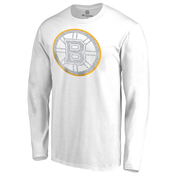 Men's White Boston Bruins White Out Long Sleeve T-Shirt