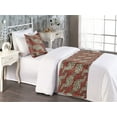 thumbnail image 2 of Bohemian Bed Runner Set, Abstract Themed Geometric Mesh of Peacock Birds Boho Design on Polygons, Decorative Bedding Scarf & a Pillow Sham for Hotels Homes, Twin, Cinnamon and Eggshell, by Ambesonne, 2 of 3