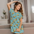 thumbnail image 3 of Vsdgher Chemise de Nuit à Manches Courtes pour Femmes Motif Crème Glacée Citron Col Rond Mignonne Robe de Nuit à Volants Confortable, 3 of 6