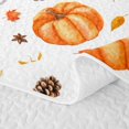 thumbnail image 3 of Erosebridal Cartoon Pumpkin Twin Quilt Set, Thanksgiving Gingerbread Candle Twin Coverlet Set for Boys Girls, Orange Cream Brown, 2-Piece 1 Bedspread and 1 Pillowcase, 3 of 5