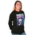 thumbnail image 5 of Kanji Betty Boop Beauty and Brains Women's Long Sleeve T Shirt Brisco Brands X, 5 of 6
