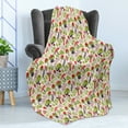 thumbnail image 4 of Mushroom Soft Flannel Fleece Blanket, Forest Life Themed Pattern with Ladybird Snail Flower and Leaf Childish Characters, Cozy Plush for Indoor and Outdoor Use, 50" x 70", Multicolor, by Ambesonne, 4 of 5