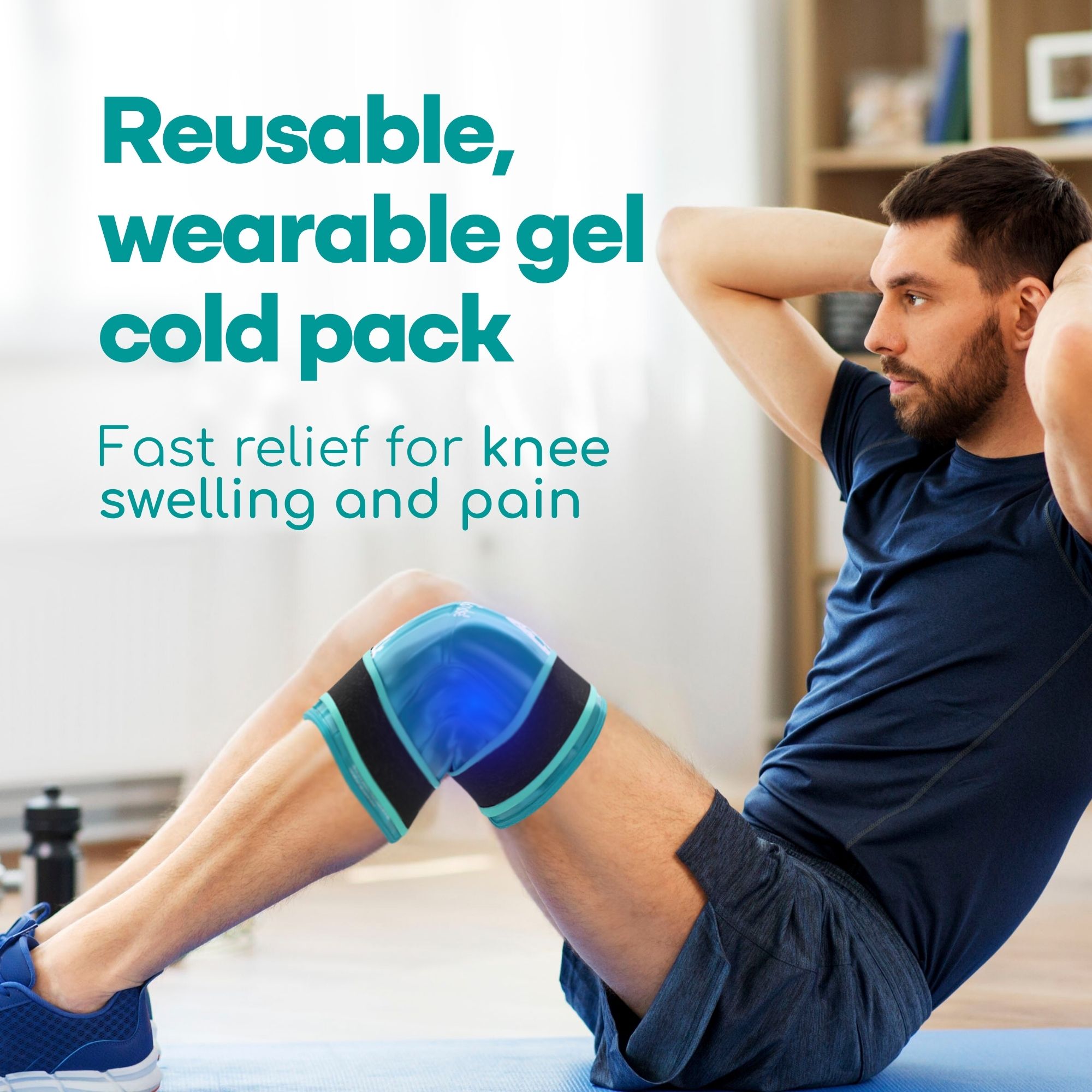 Medi Grade Knee Ice Gel Pack - Reusable Ice Pack for Injuries and Surgery Recovery - Dual-Fabric Knee Ice Pack Wrap with Cold-Retention Wrap