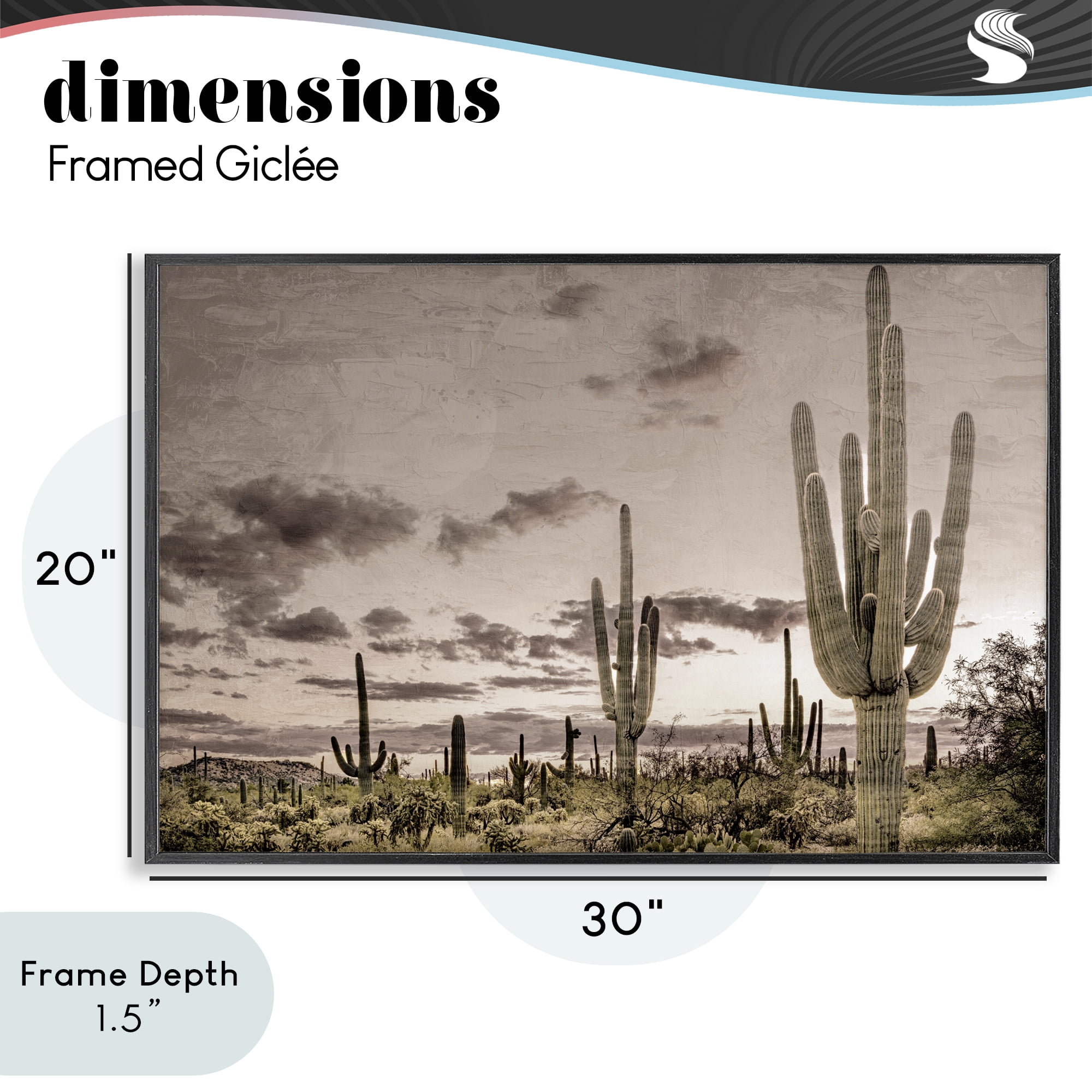 Stupell Industries Desert Sky Wilderness Black Framed Giclee Art, design by Kim Allen